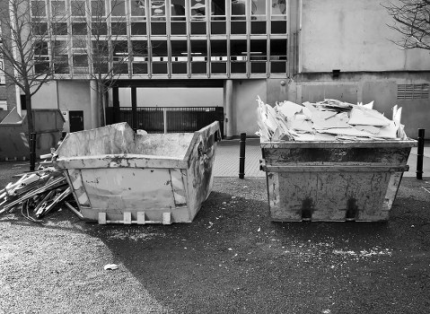 Enclosed skip on a residential property in Chislehurst